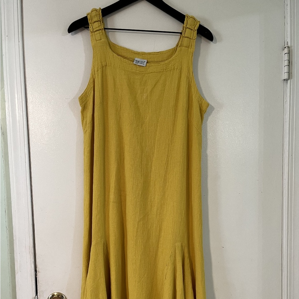 Oh My Gauze Womens Sunshine Yellow 100% Cotton Swing Dress 2